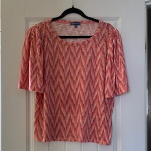 Democracy Coral Zigzag Blouse